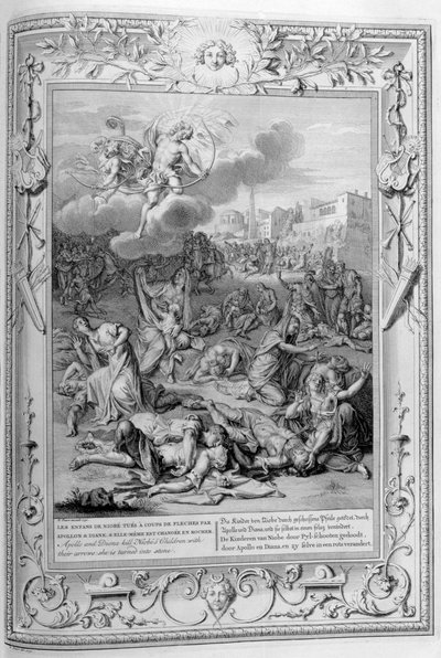 Apollo and Diana Kill Niobes Children with their Arrows by Bernard Picart
