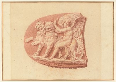 One of Four Studies after Cameos, Three with Classical Profile Portraits and One with a Fragmentary Relief of Cupid and Two Lions Drawing a Chariot by Bernard Picart