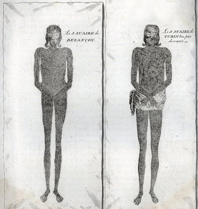 Representation of Shroud of Besancon and Shroud of Turin (engraving) by Bernard Picart