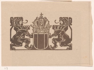 Coat of Arms with Two Lions by Bernard Willem Wierink