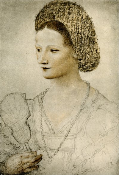 Portrait of an Unknown Woman with a Fan by Bernardino Luini