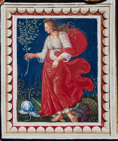 The Piccolomini Library, the Ceiling, Panel with Allegory of Peace, Fresco by Bernardino di Betto, Known as Pinturicchio by Bernardino di Betto Pinturicchio