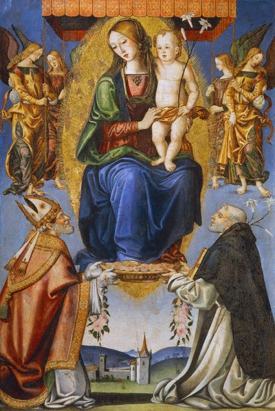 Madonna and Child with St Severino and Dominic by Bernardino di Mariotto