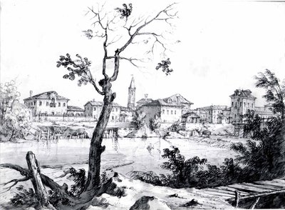 A Village on the Brenta by Bernardo Bellotto