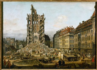 Ruins of the Old Kreuzkirche in Dresden by Bernardo Bellotto