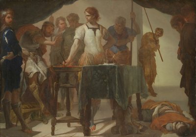 Mucius Scaevola Confronting King Porsenna by Bernardo Cavallino