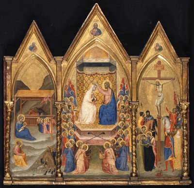 Triptych (Nativity; Coronation of the Virgin; Crucifixion) by Bernardo Daddi