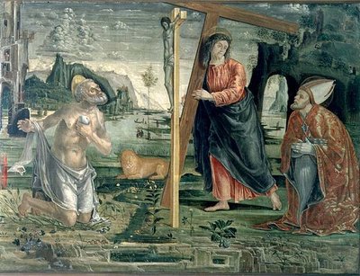 Christ carrying the Cross with St. Augustine and St. Jerome by Bernardo Parentino