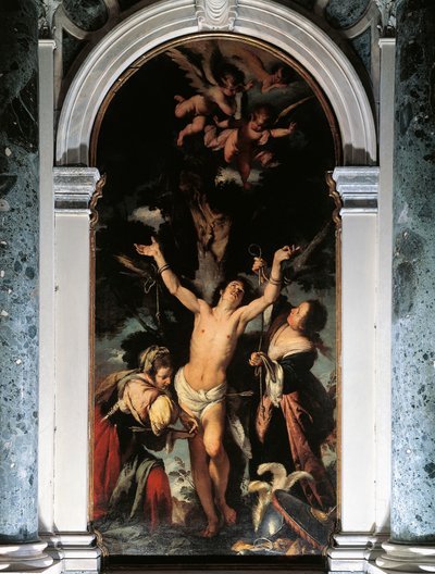 St Sebastian Cured by the Holy Women by Bernardo Strozzi