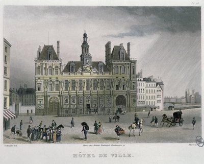 The Hotel de Ville, Paris, 1832 by Bernhard Schmidt
