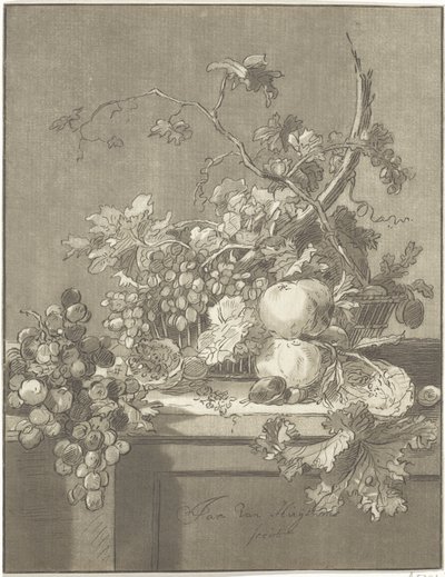 Basket with Fruits by Bernhard Schreuder