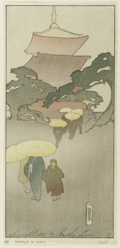 Temple in Rain by Bertha Boynton Lum