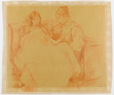 Study of Young Girls Sewing by Berthe Morisot