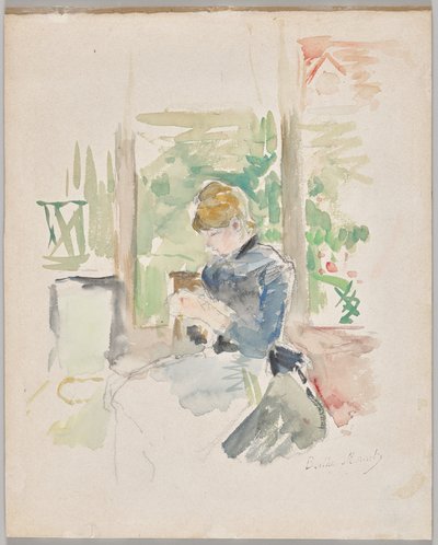 Sewing near the Window by Berthe Morisot