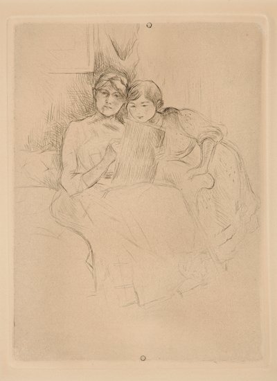 The Drawing Lesson: Berthe Morisot and Her Daughter by Berthe Morisot