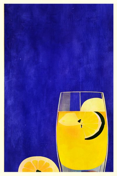 Lemon Drink on Blue by Bo Anderson