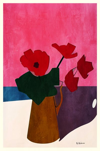 Vibrant Poppies Still Life by Bo Anderson