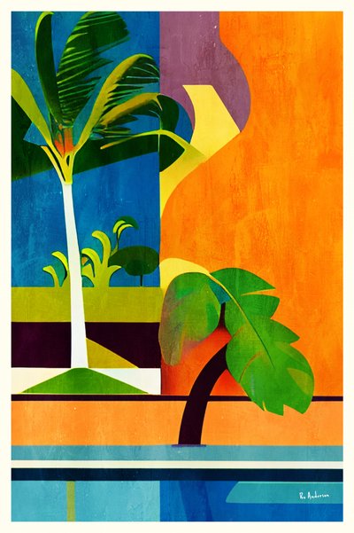 Vibrant Tropical Palms by Bo Anderson