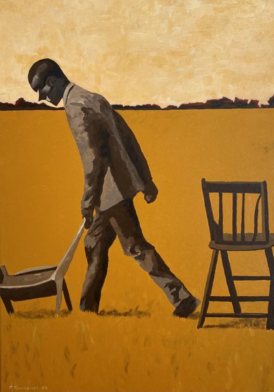 Solitary Walk Golden Field by Borgenhag Holmqvist