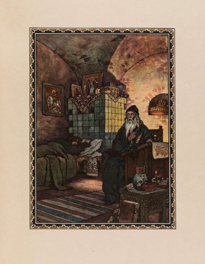 Pimen. Illustration to the Drama Boris Godunov by A. Pushkin by Boris Vasilievich Zvorykin