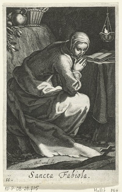 Saint Fabiola of Rome as a Hermit (series: Hermitesses, Sacra Eremus Ascetriarum) by Boëtius Adamsz. Bolswert