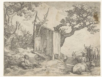 Landscape with Argus by Io as a Cow and Mercury in the Air by Boëtius Adamsz. Bolswert