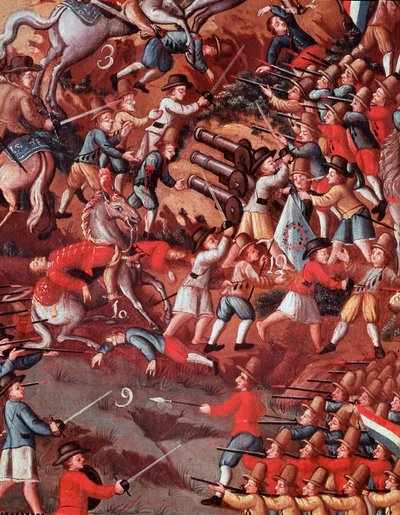 Detail of ex-voto representing the Battle of Guararapes by Brazilian School