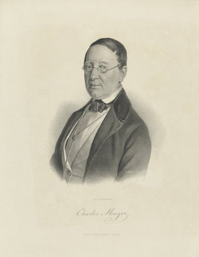 Portrait of the pianist and composer Charles Mayer, ca 1854 by Breitkopf and Härtel