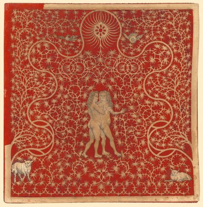 Adam and Eve in the Garden with Two Sheep and Two Doves by British 18th Century