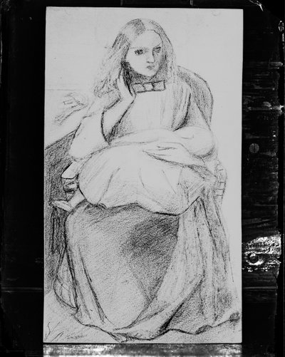 Photographic Reproduction of "Figure Study of Seated Woman with Child" by British Photographer