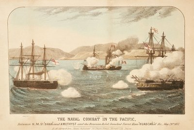 The naval combat in the Pacific, between HMS 