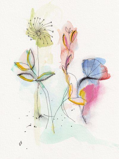 Vibrant Watercolor Flowers by Bronwyn Baker
