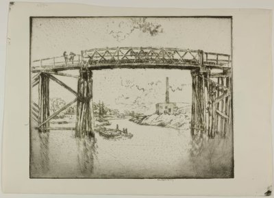 Chicago - Barges on the North Branch by Bror Julius Olsson Nordfeldt