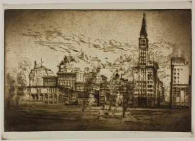 Chicago - The Montgomery Ward Tower by Bror Julius Olsson Nordfeldt