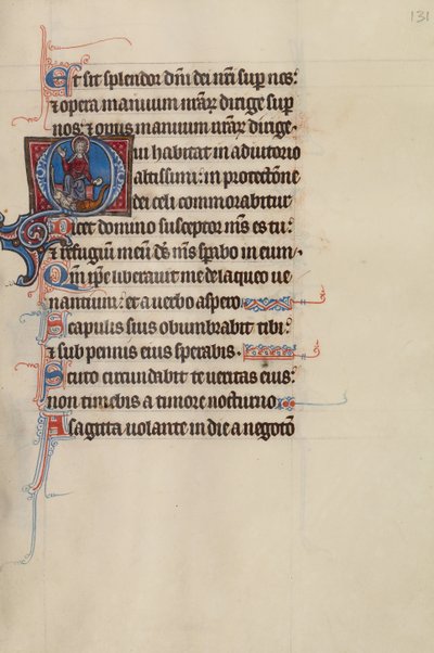 Initial O: Christ Enthroned with a Dragon and a Lion at His Feet by Bute Master