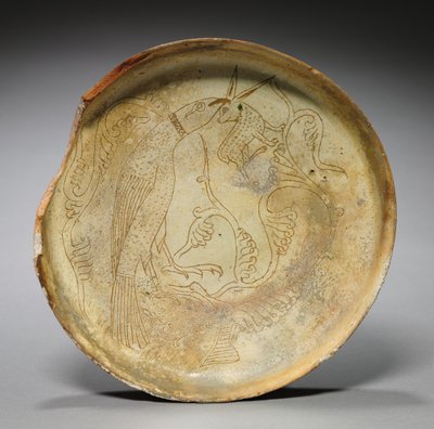 Deep Plate with Hawk, Rabbit, and Foliage by Byzantine