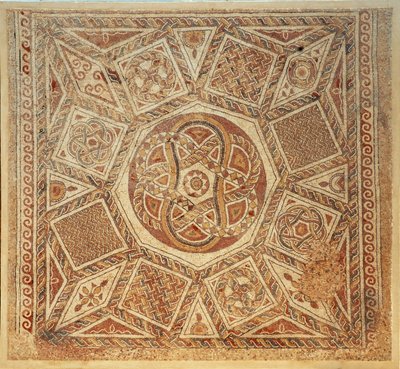 Mosaic Floor from the Byzantine Monastery of the Fortress at Deir Qala, 6th Century AD (mosaic) by Byzantine Byzantine