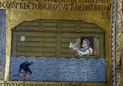 Story of Noah: Noah Sending the Raven and the First Dove (detail) by Byzantine Byzantine