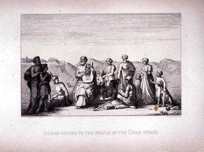Homer Singing to the People on the Chian Strand, engraved by B.Barloccini, 1849 by C.C Perkins