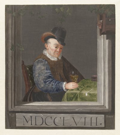 Seated Man with a Glass in Hand by C.J. Boers
