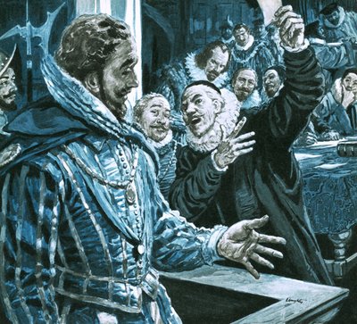 Sir Walter Raleigh Defending Himself Against Edward Coke