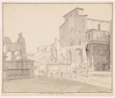 View of the Campidoglio and Santa Maria in Aracoeli, Rome by Christoffer Wilhelm Eckersberg