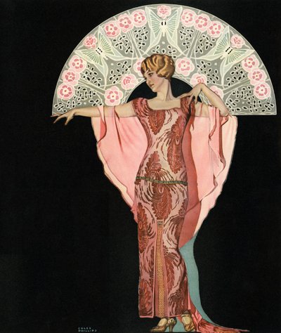 Art Deco Beauty with a Fan by Coles Phillips by C. Coles Phillips