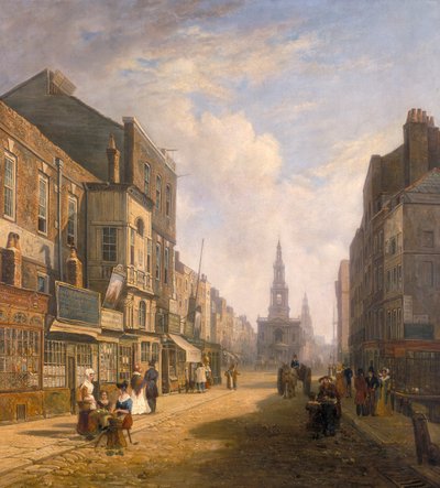 The Strand, Looking Eastwards from Exeter Change, c. 1824 by Caleb Robert Stanley