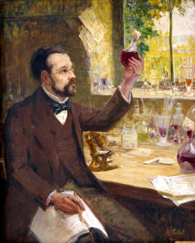 Louis Pasteur studying the fermentation of grape juice by Callot Callot
