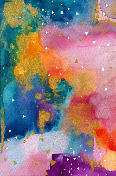 Vibrant Gold Abstract by Camille Contini