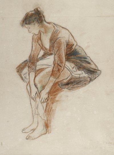 Study of a Young Woman Bathing Her Legs by Camille Jacob Pissarro