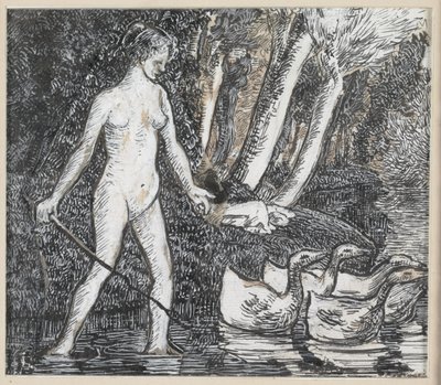 Bather with Geese, 1895 by Camille Jacob Pissarro