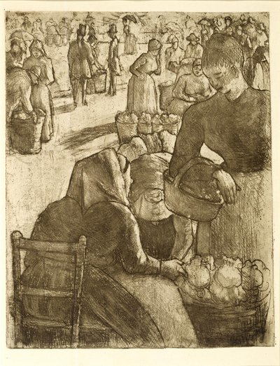 Vegetable Market at Pontoise by Camille Pissarro