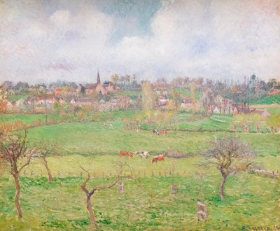 View of Bazincourt by Camille Pissarro
